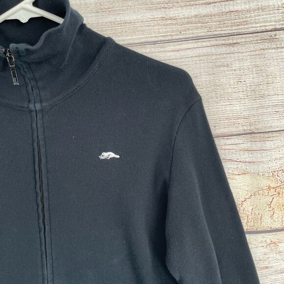 Roots Canada Full Zip Mock Neck Sweatshirt Women's Size Medium Black - Picture 3 of 8